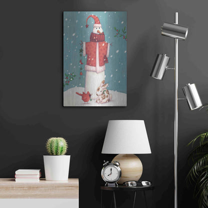 Luxe Metal Art 'Snowman 3' by Viv Eisner, Metal Wall Art,16x24