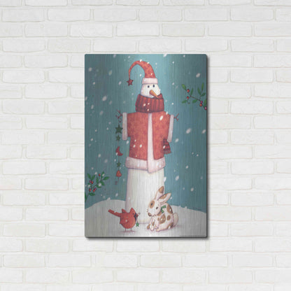 Luxe Metal Art 'Snowman 3' by Viv Eisner, Metal Wall Art,24x36