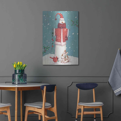 Luxe Metal Art 'Snowman 3' by Viv Eisner, Metal Wall Art,24x36