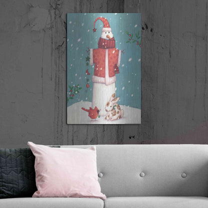 Luxe Metal Art 'Snowman 3' by Viv Eisner, Metal Wall Art,24x36