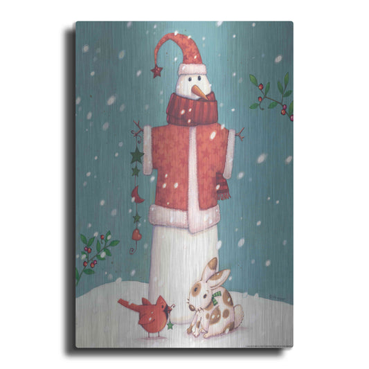 Luxe Metal Art 'Snowman 3' by Viv Eisner, Metal Wall Art