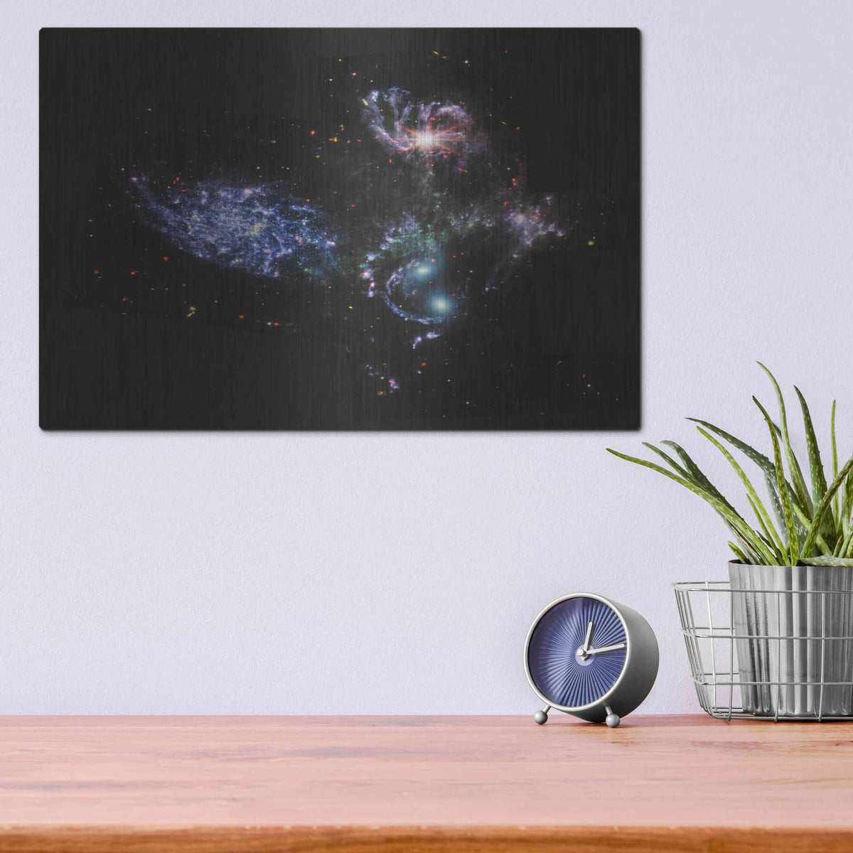 'Stephan's Quintet' by NASA Space Photos – Metal Wall Art, 16x12 room view