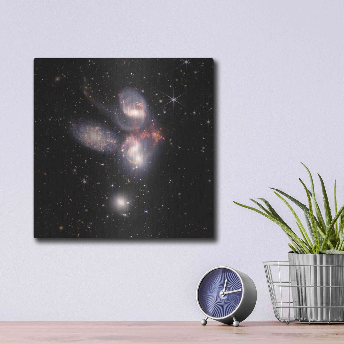 'Stephan's Quintet 2' by NASA Space Photos – Metal Wall Art, 12x12 room view