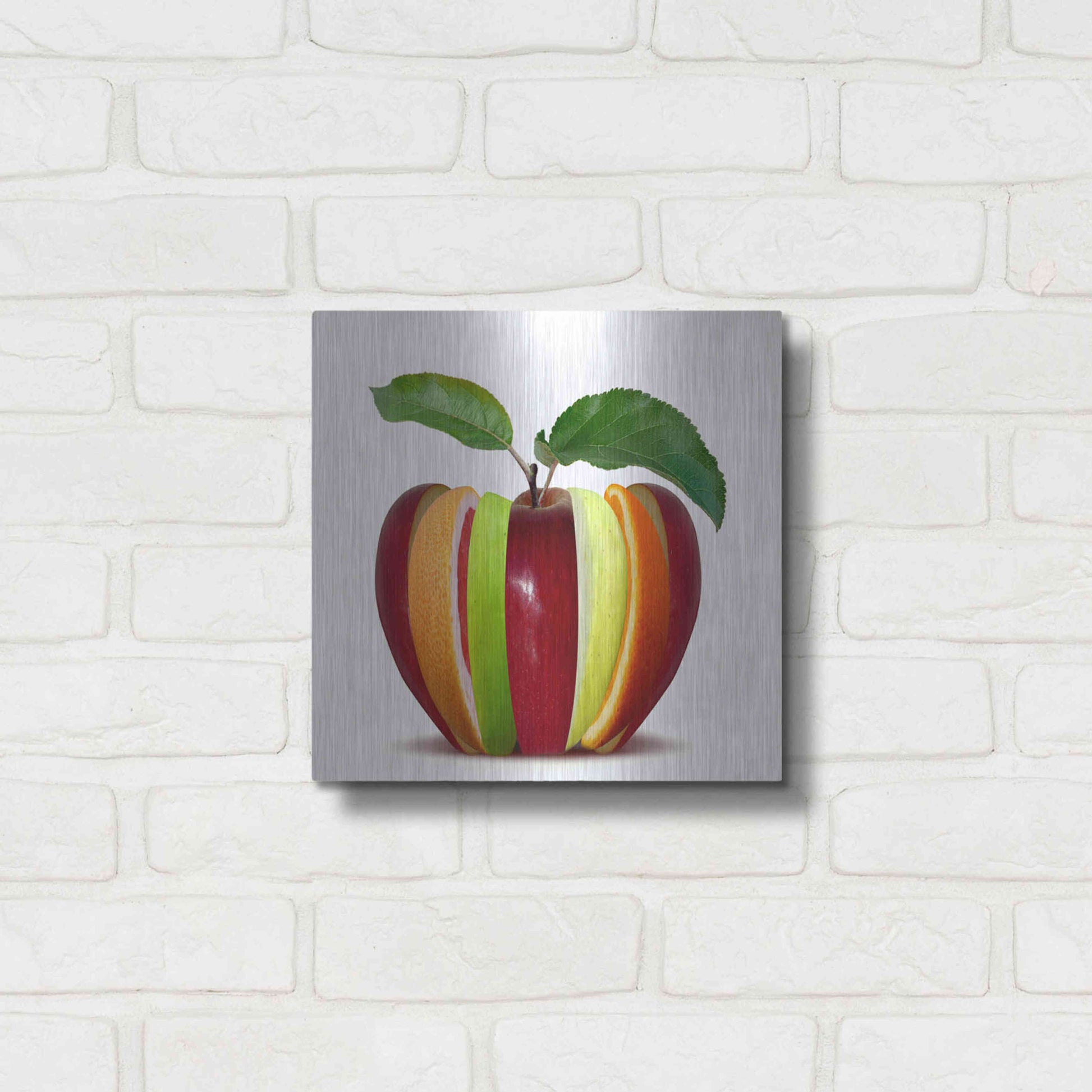 Luxe Metal Art 'Fruitfully' by Epic Portfolio, Metal Wall Art,12x12