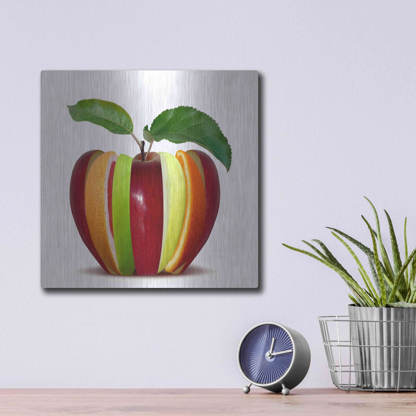 Luxe Metal Art 'Fruitfully' by Epic Portfolio, Metal Wall Art,12x12