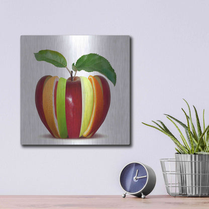 Luxe Metal Art 'Fruitfully' by Epic Portfolio, Metal Wall Art,12x12