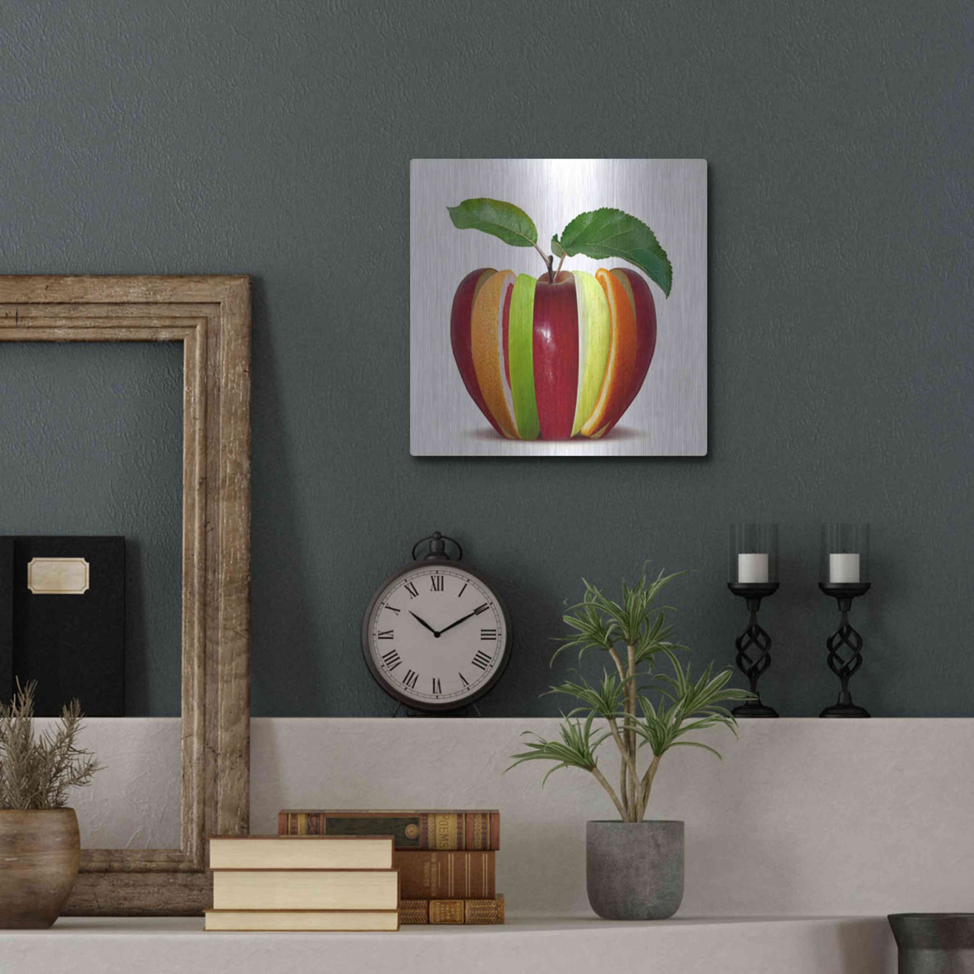 Luxe Metal Art 'Fruitfully' by Epic Portfolio, Metal Wall Art,12x12