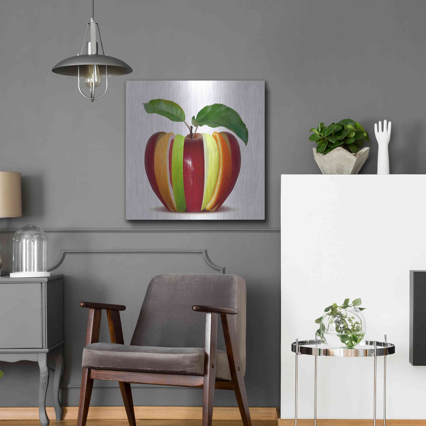 Luxe Metal Art 'Fruitfully' by Epic Portfolio, Metal Wall Art,24x24