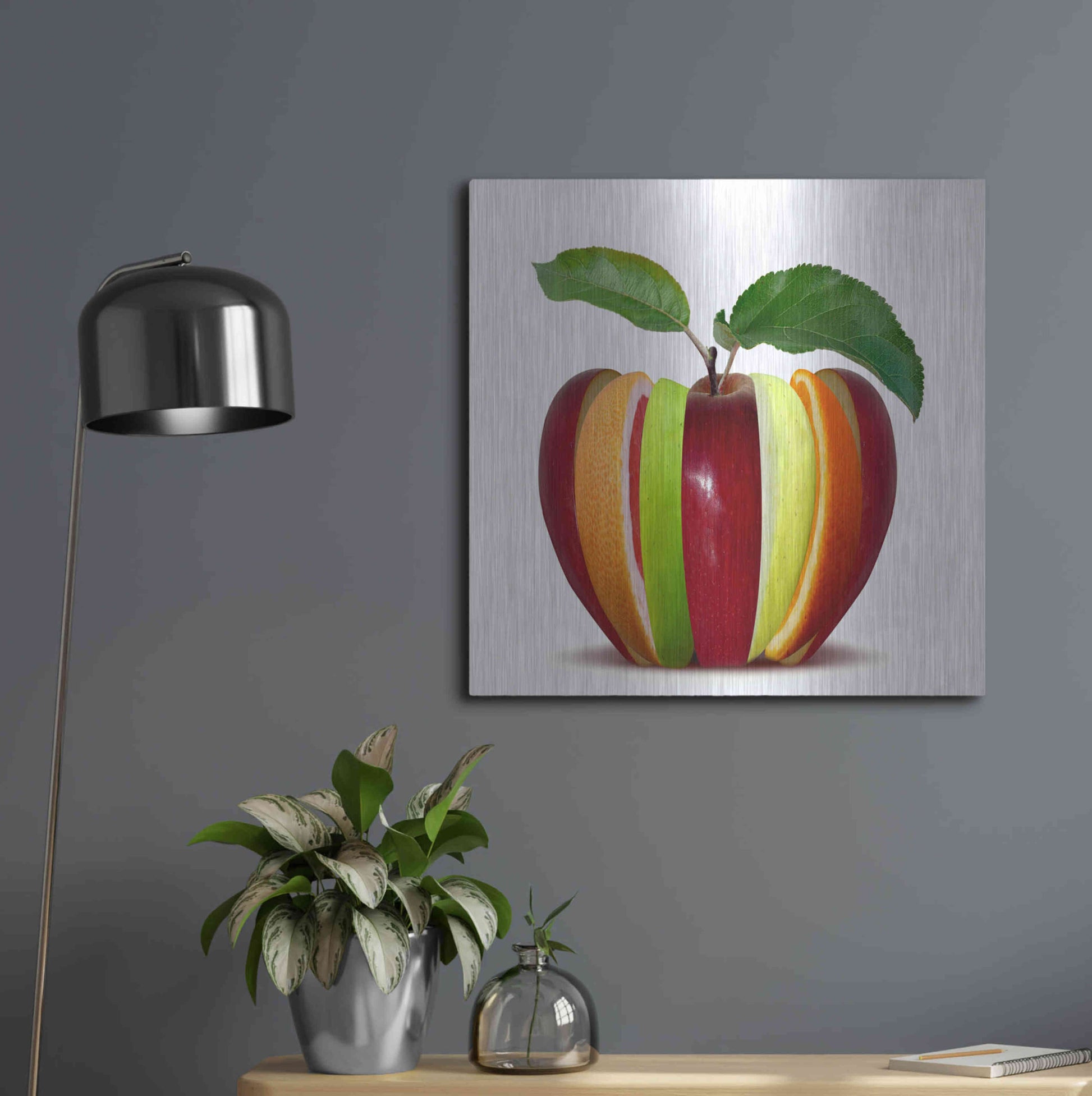 Luxe Metal Art 'Fruitfully' by Epic Portfolio, Metal Wall Art,24x24