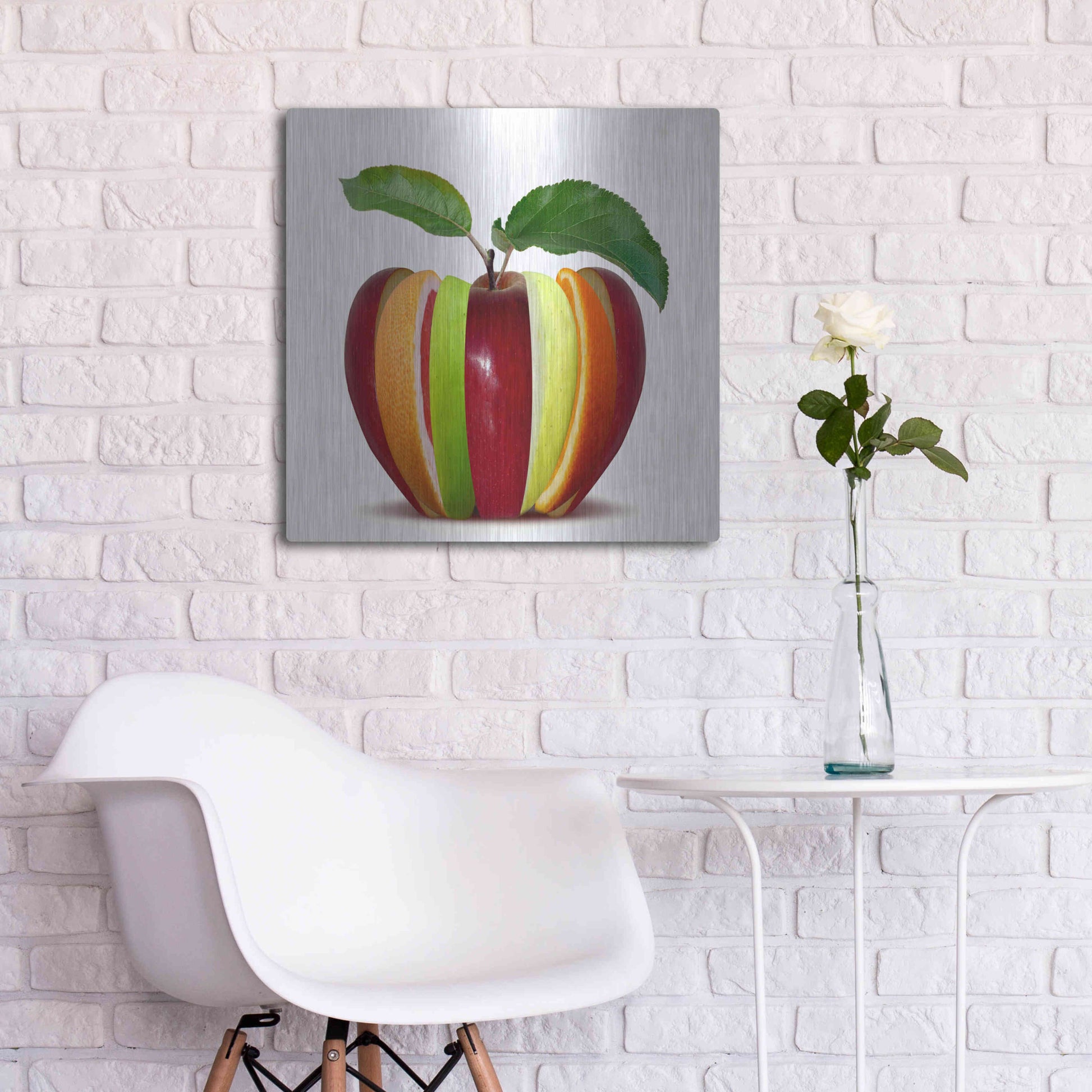 Luxe Metal Art 'Fruitfully' by Epic Portfolio, Metal Wall Art,24x24