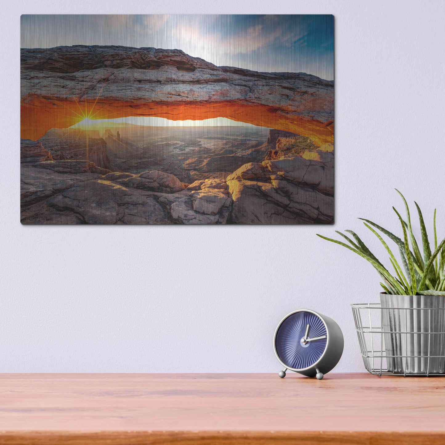 Luxe Metal Art 'Sunset Canyon' by Epic Portfolio, Metal Wall Art,16x12
