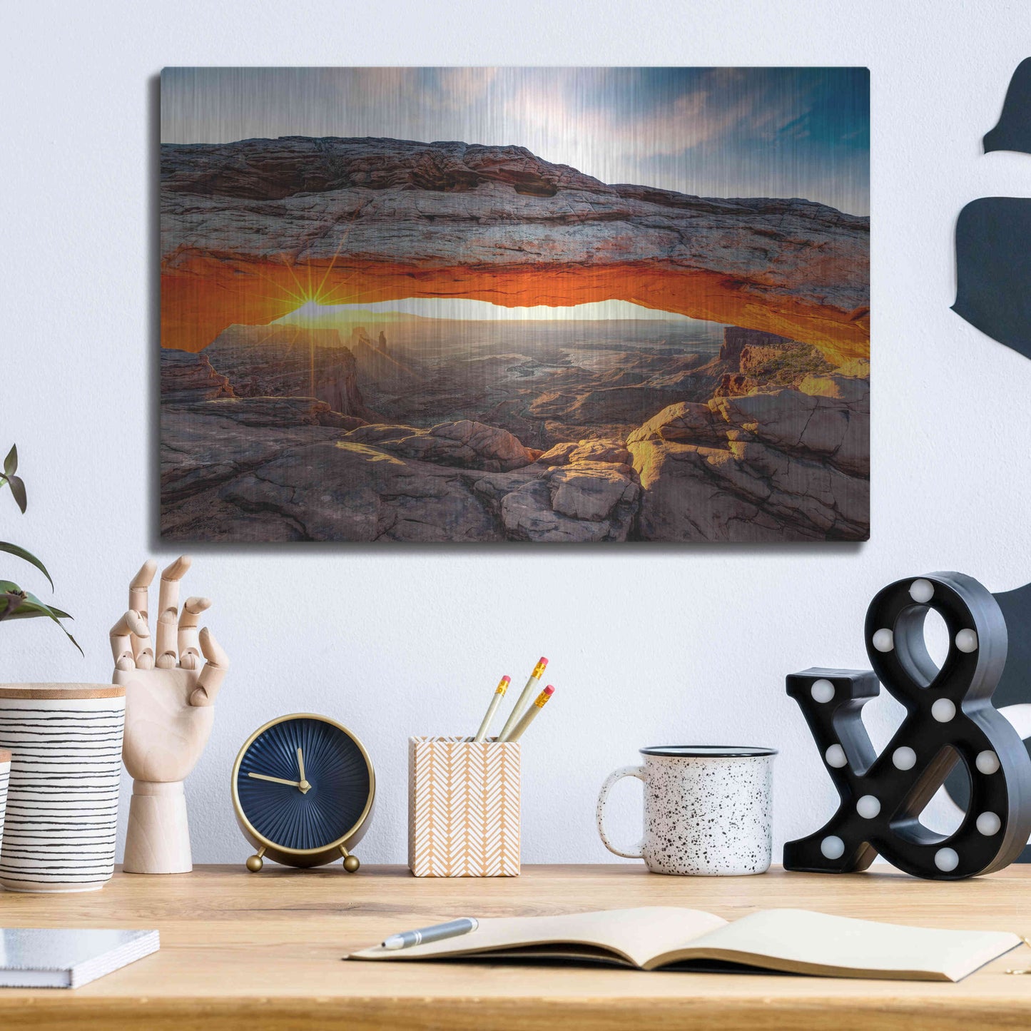Luxe Metal Art 'Sunset Canyon' by Epic Portfolio, Metal Wall Art,16x12