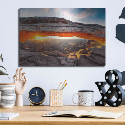 Luxe Metal Art 'Sunset Canyon' by Epic Portfolio, Metal Wall Art,16x12
