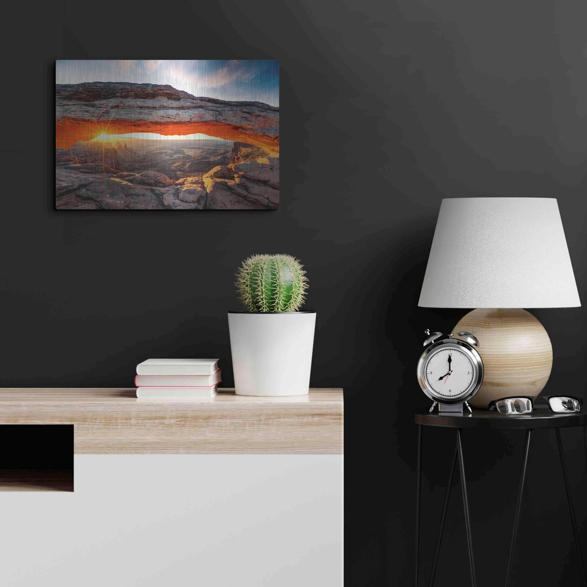 Luxe Metal Art 'Sunset Canyon' by Epic Portfolio, Metal Wall Art,24x16