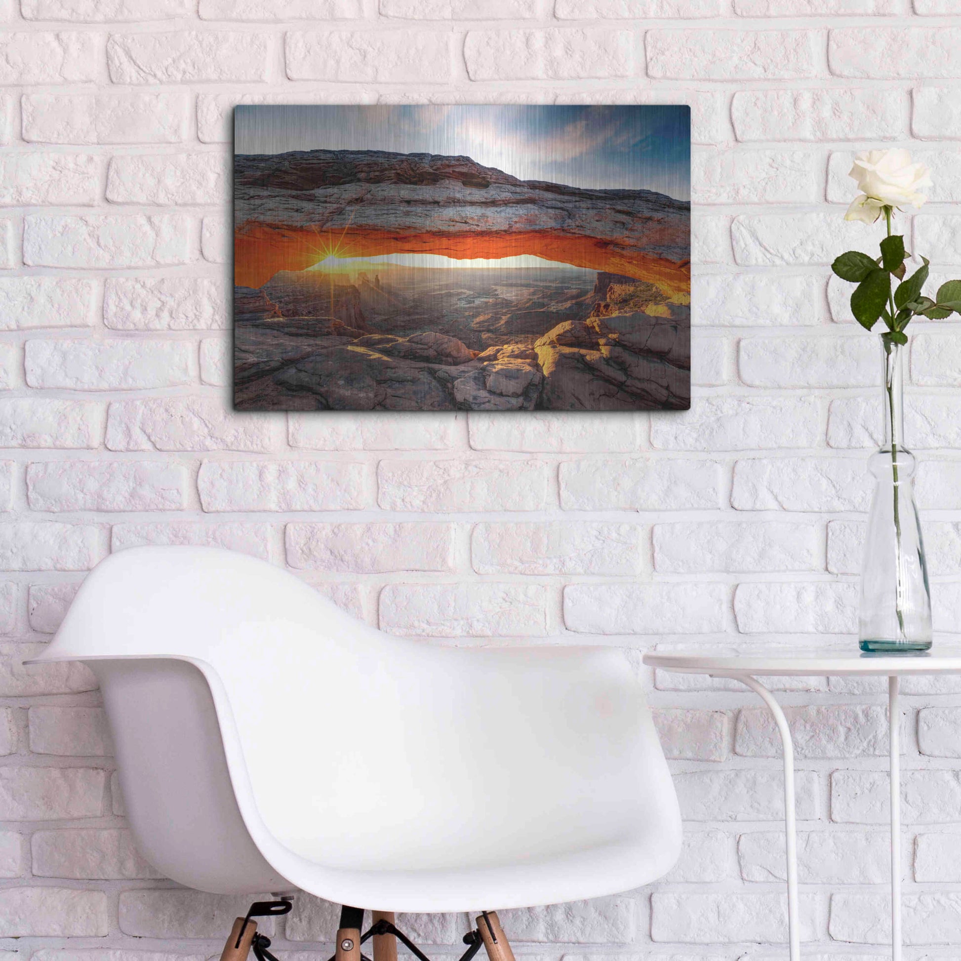 Luxe Metal Art 'Sunset Canyon' by Epic Portfolio, Metal Wall Art,24x16