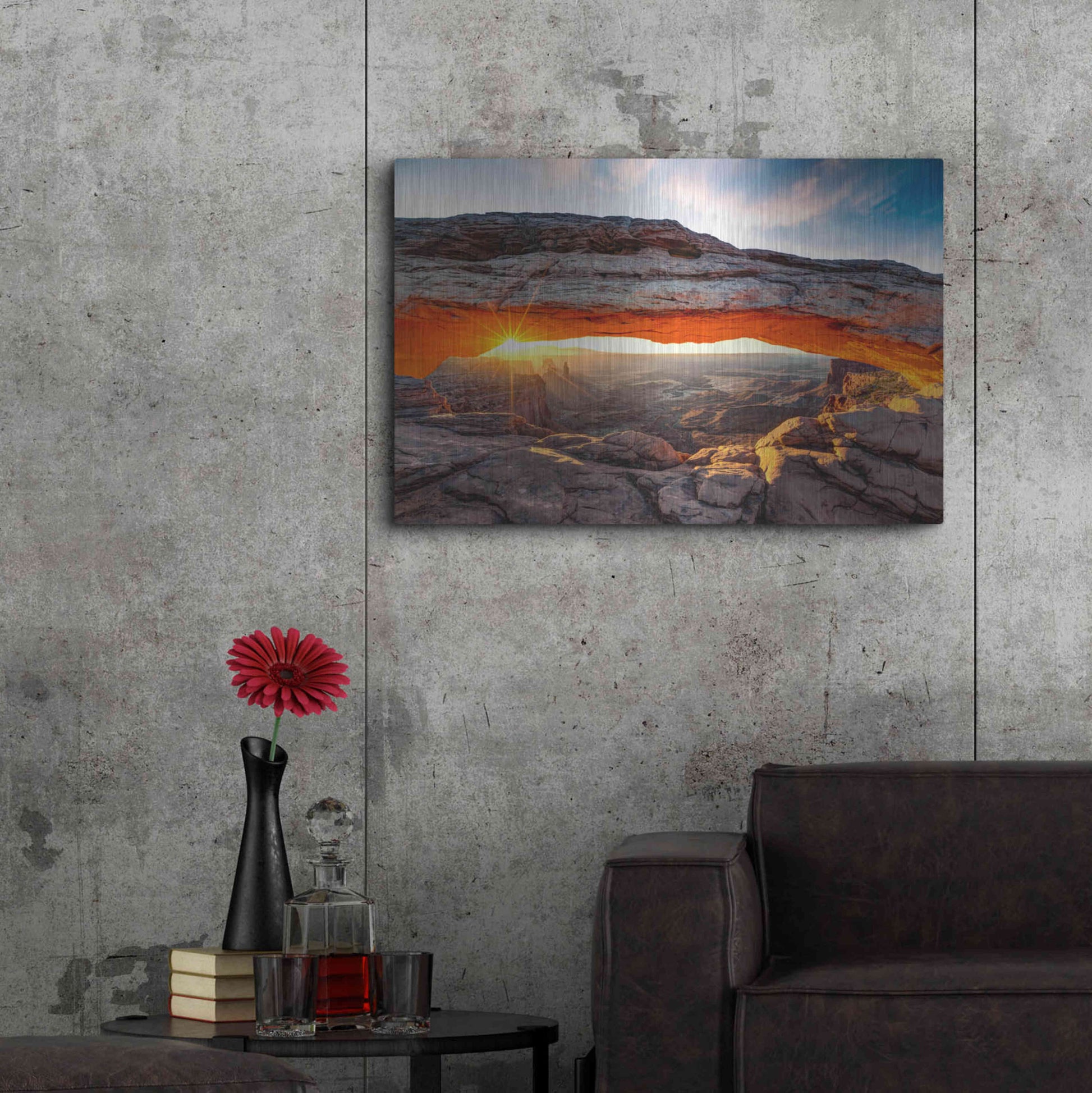 Luxe Metal Art 'Sunset Canyon' by Epic Portfolio, Metal Wall Art,36x24