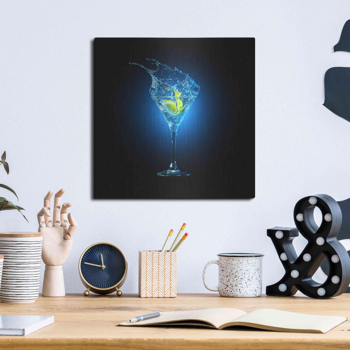 Luxe Metal Art 'Aviation Splash' by Epic Portfolio, Metal Wall Art,12x12