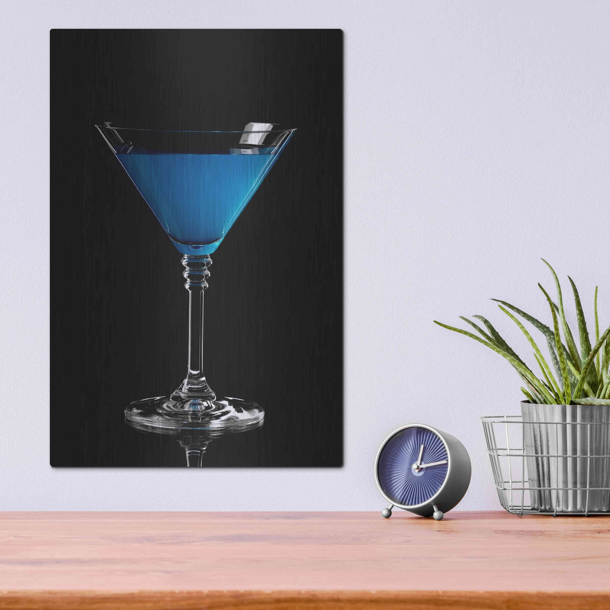 Luxe Metal Art 'Blue Curacao' by Epic Portfolio, Metal Wall Art,12x16