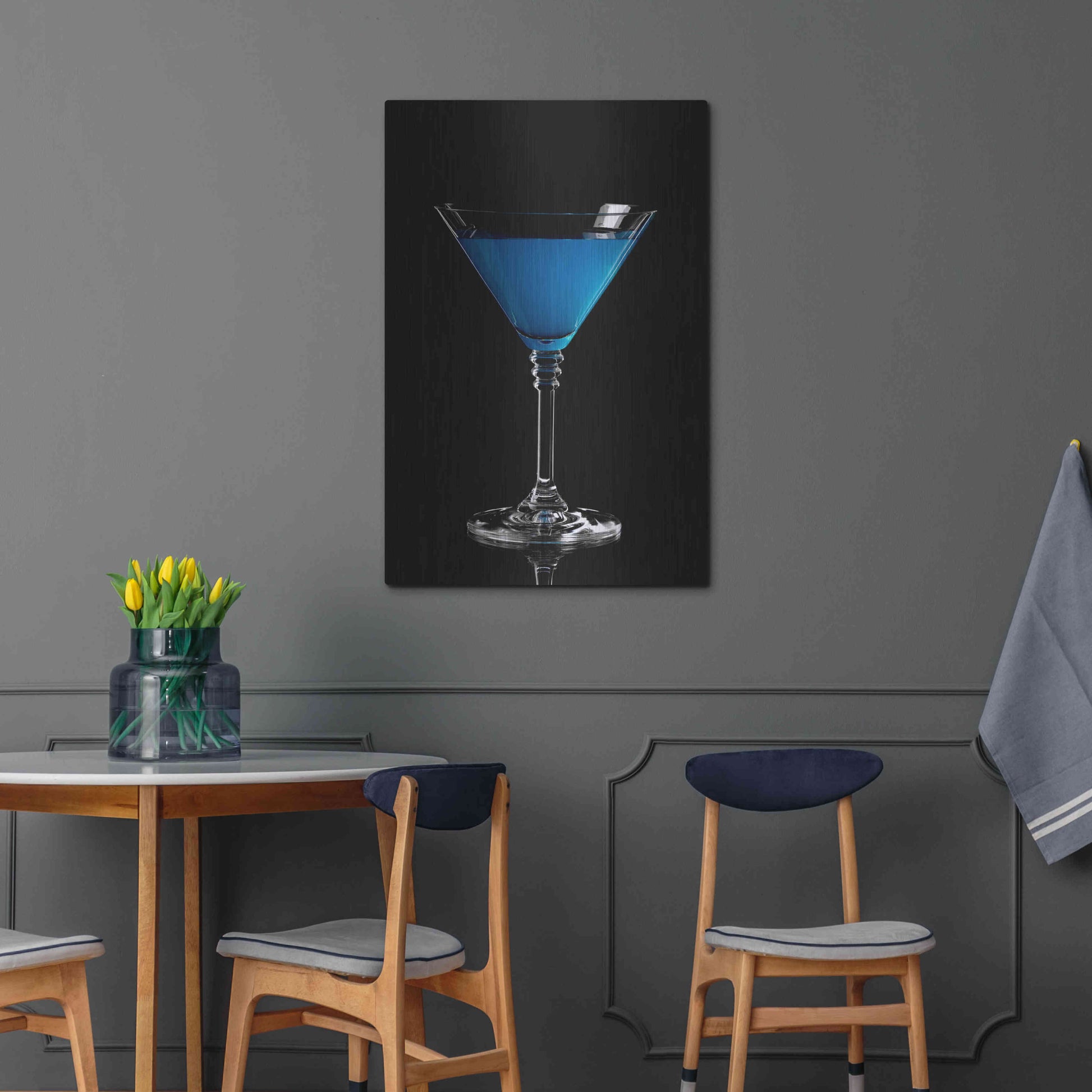 Luxe Metal Art 'Blue Curacao' by Epic Portfolio, Metal Wall Art,24x36