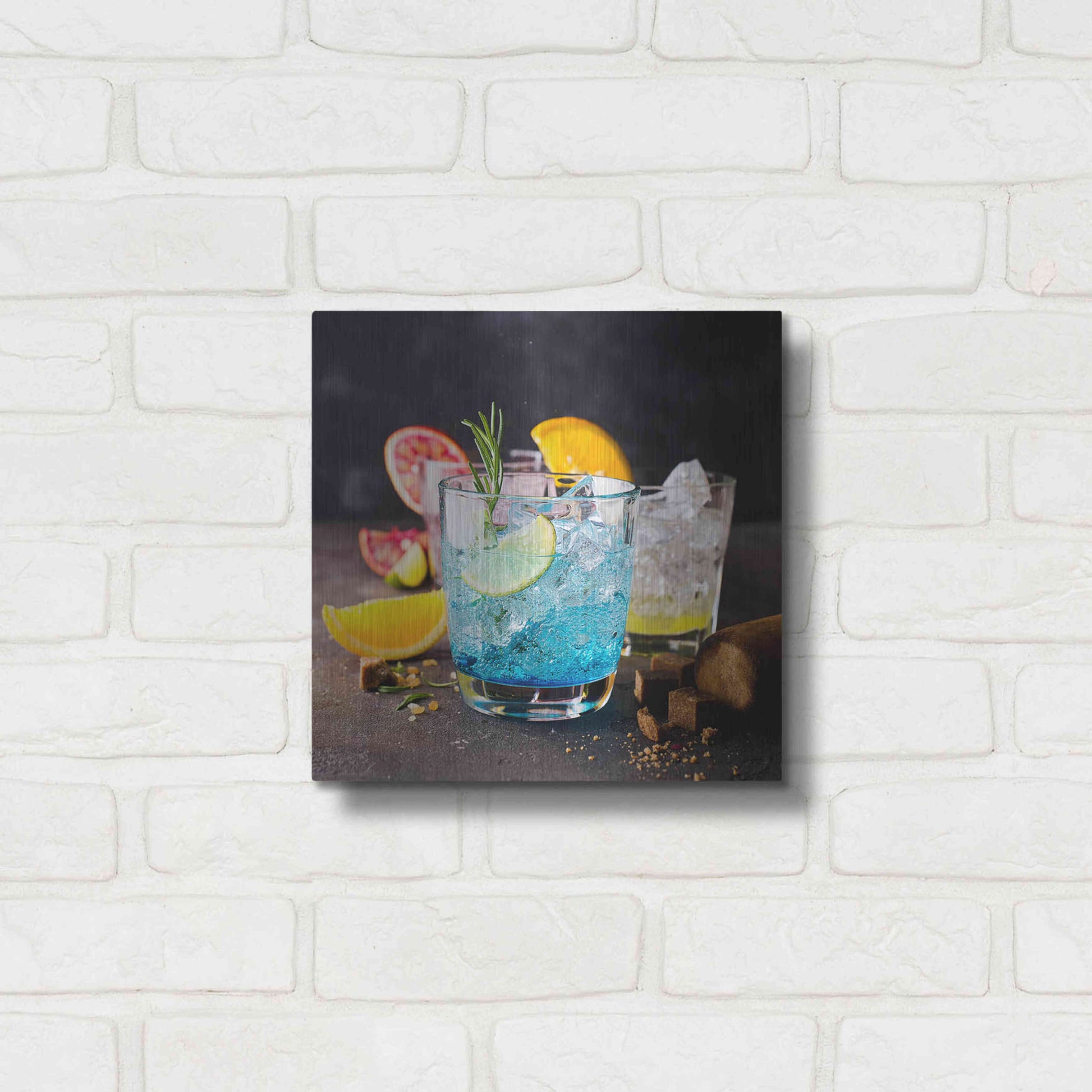 Luxe Metal Art 'Blue Hawaiian Lagoon' by Epic Portfolio, Metal Wall Art,12x12