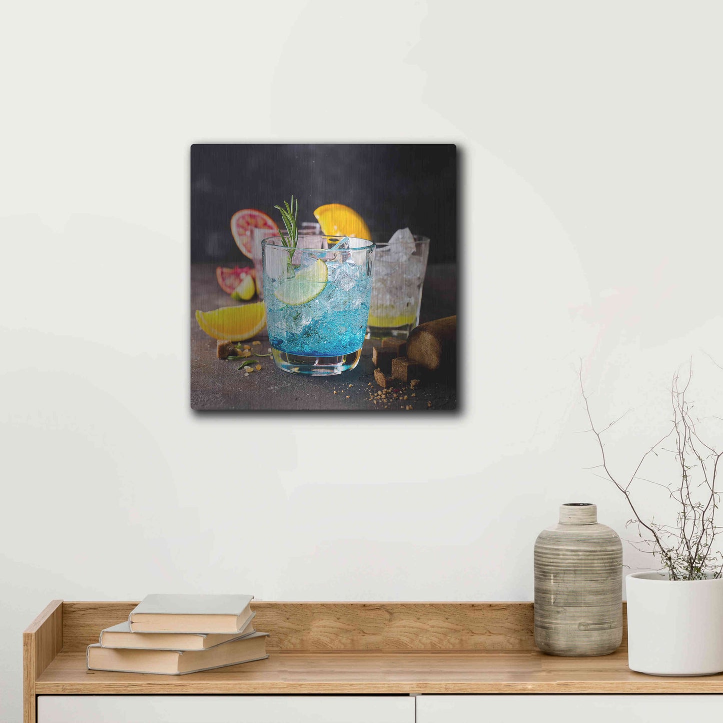 Luxe Metal Art 'Blue Hawaiian Lagoon' by Epic Portfolio, Metal Wall Art,12x12