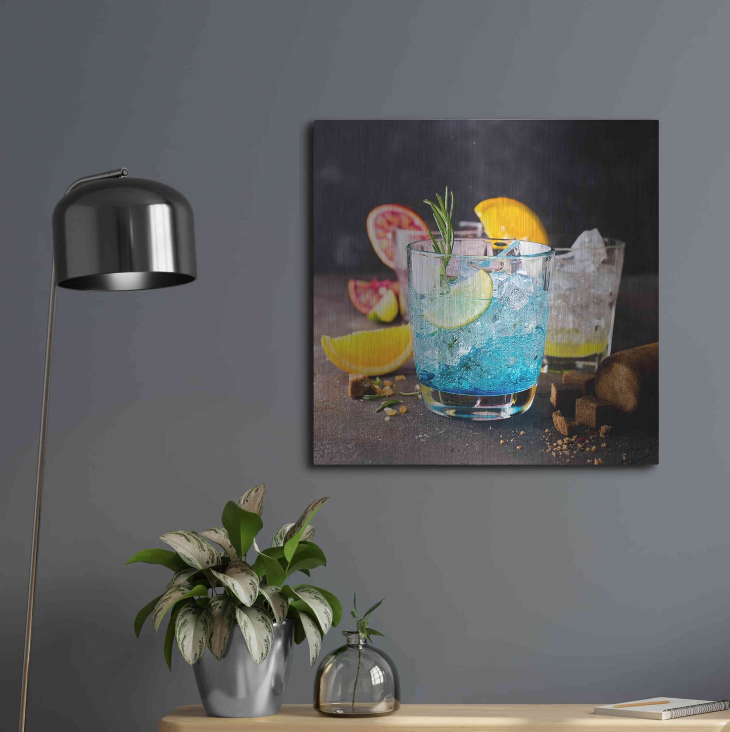 Luxe Metal Art 'Blue Hawaiian Lagoon' by Epic Portfolio, Metal Wall Art,24x24