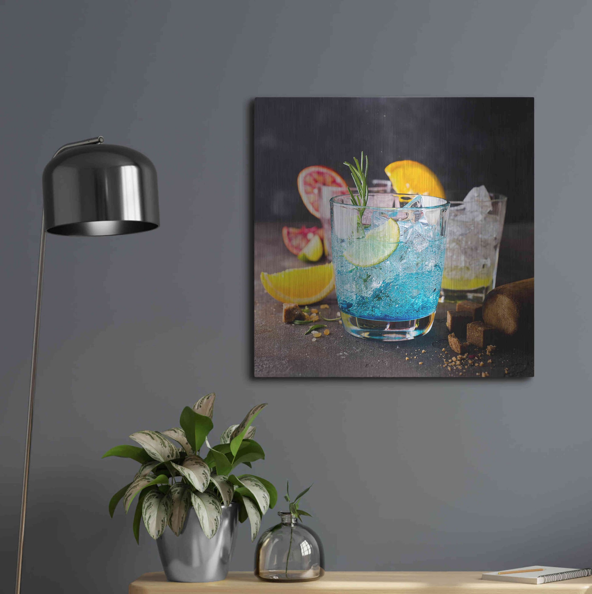 Luxe Metal Art 'Blue Hawaiian Lagoon' by Epic Portfolio, Metal Wall Art,24x24