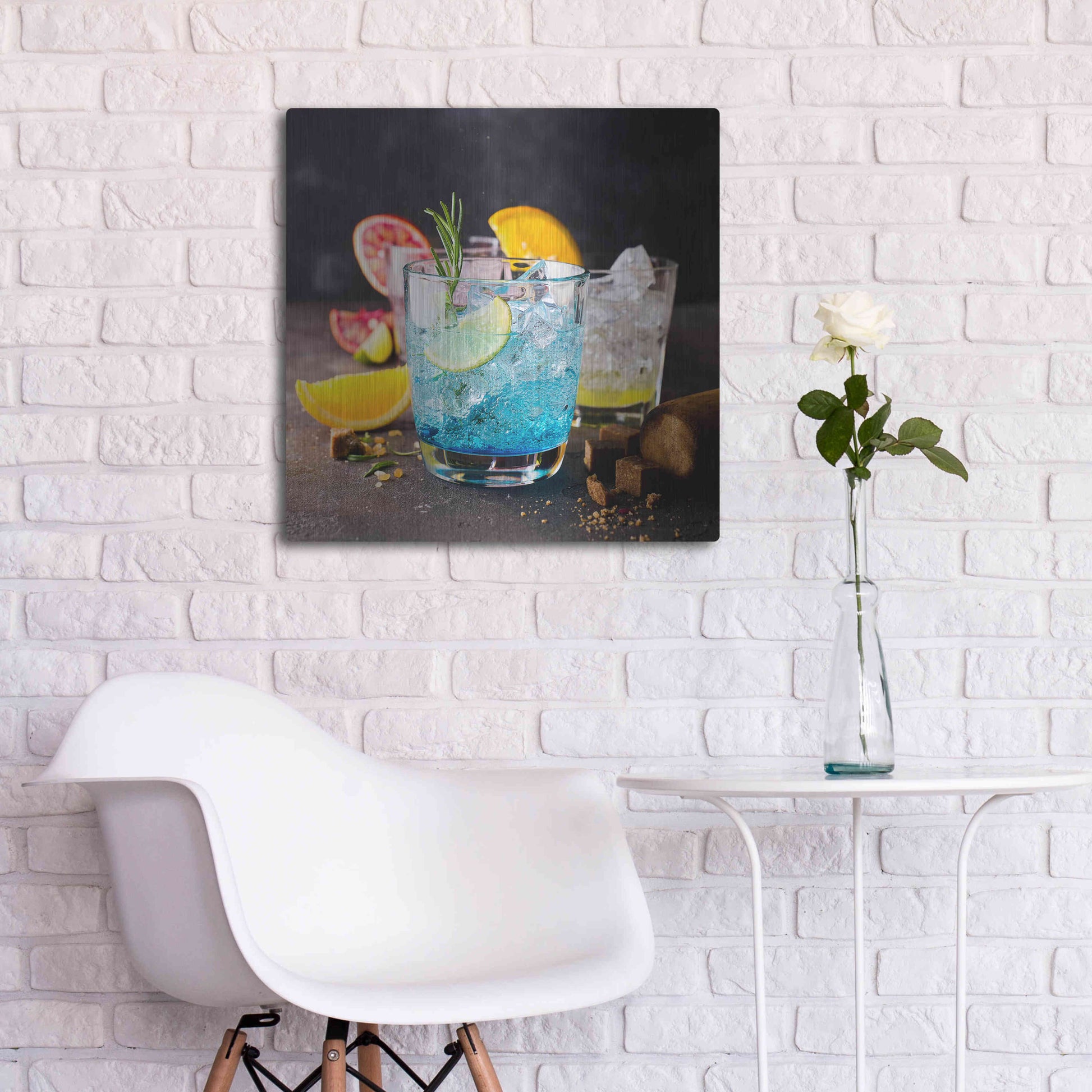 Luxe Metal Art 'Blue Hawaiian Lagoon' by Epic Portfolio, Metal Wall Art,24x24