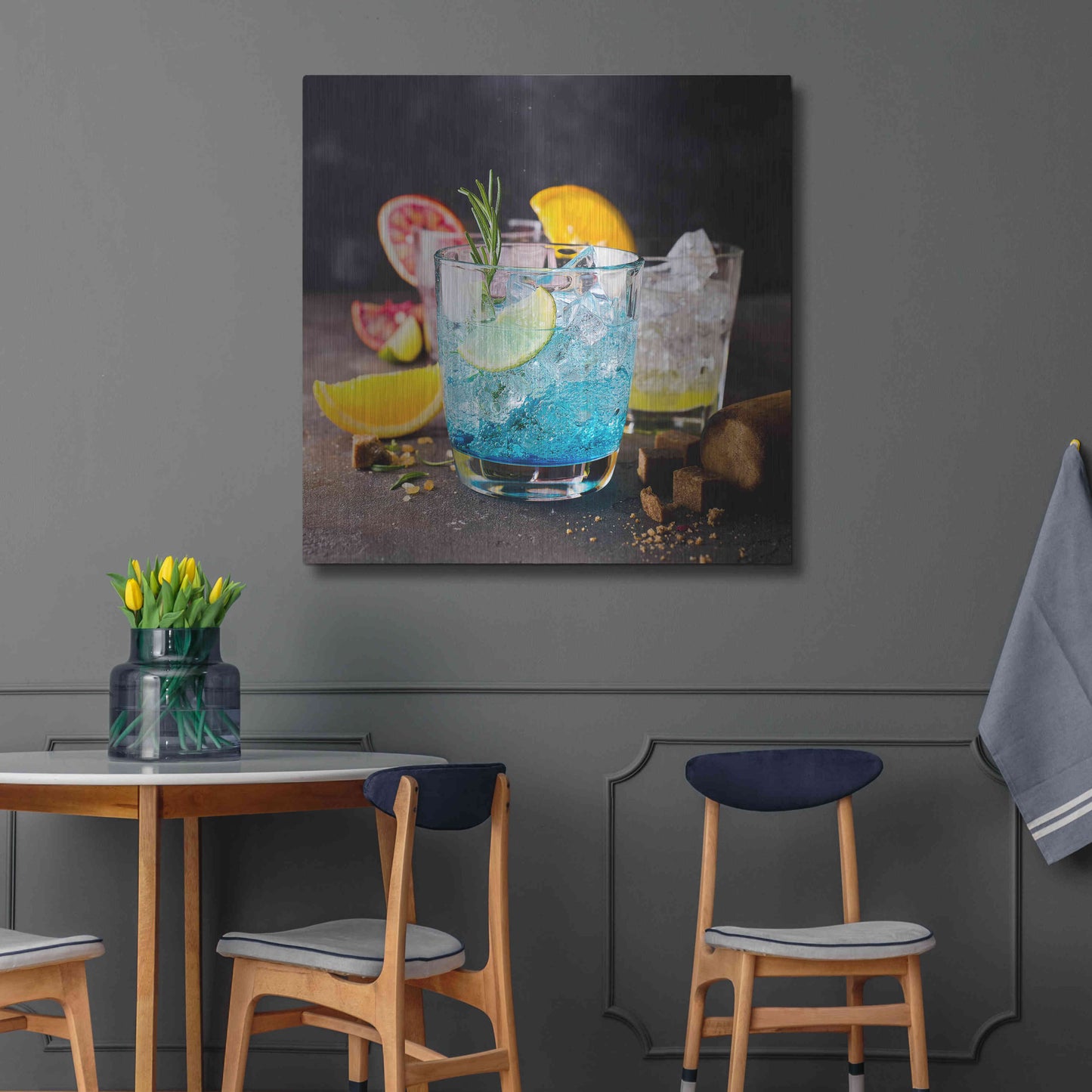 Luxe Metal Art 'Blue Hawaiian Lagoon' by Epic Portfolio, Metal Wall Art,36x36