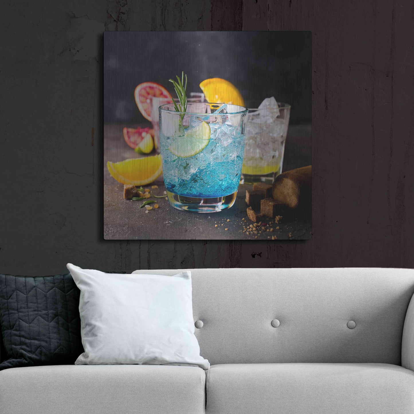 Luxe Metal Art 'Blue Hawaiian Lagoon' by Epic Portfolio, Metal Wall Art,36x36