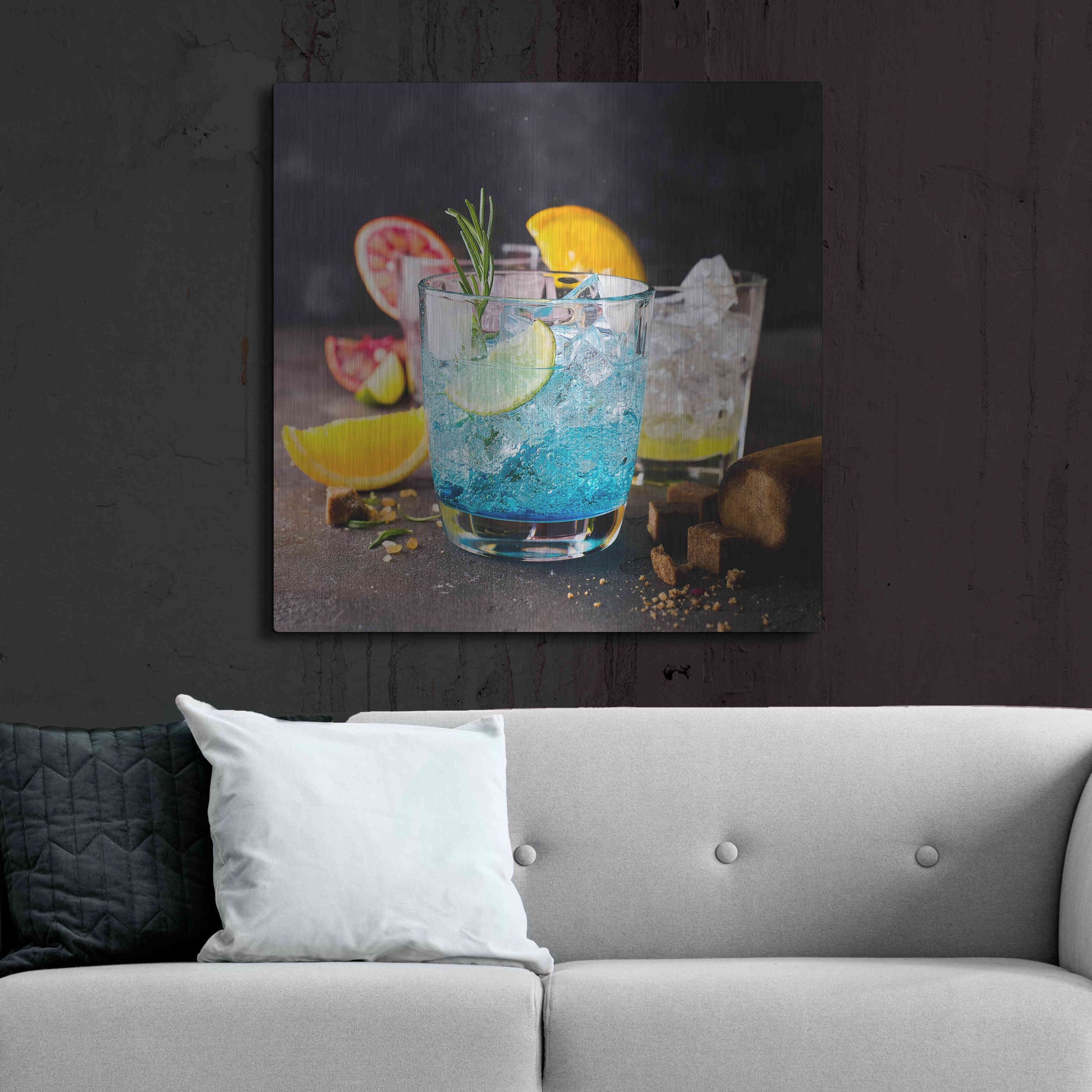 Luxe Metal Art 'Blue Hawaiian Lagoon' by Epic Portfolio, Metal Wall Art,36x36