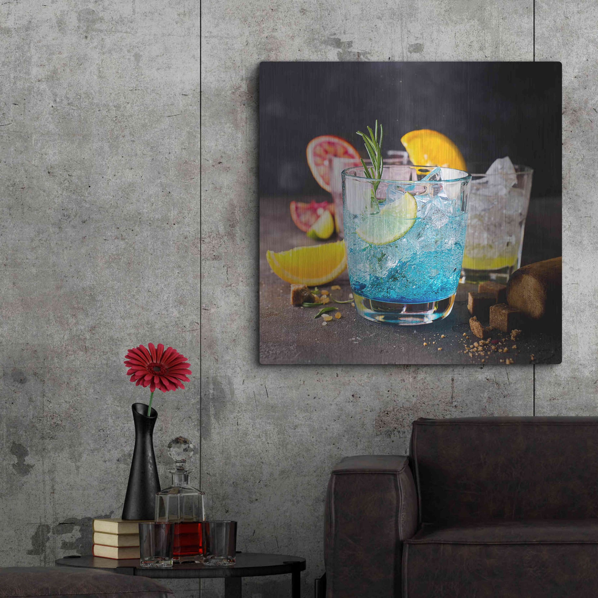 Luxe Metal Art 'Blue Hawaiian Lagoon' by Epic Portfolio, Metal Wall Art,36x36