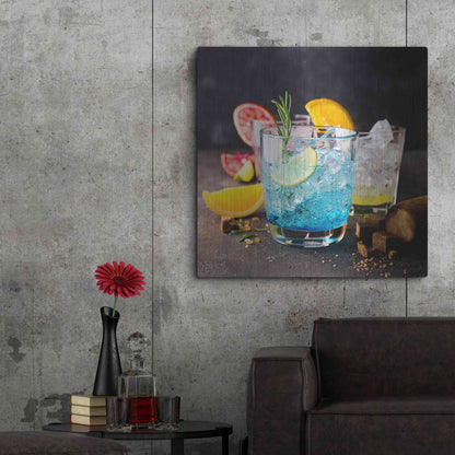 Luxe Metal Art 'Blue Hawaiian Lagoon' by Epic Portfolio, Metal Wall Art,36x36