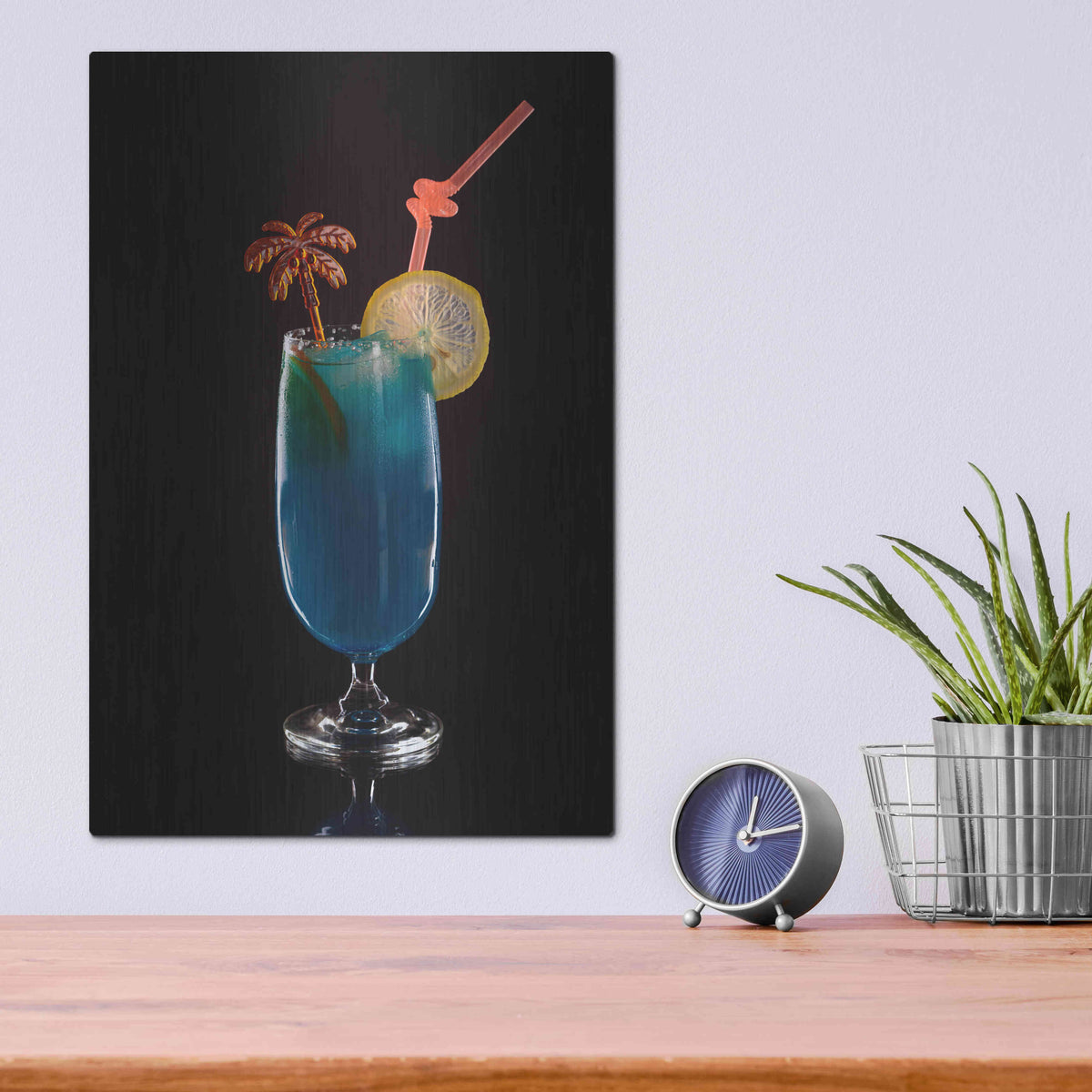 Luxe Metal Art 'Blue Lagoon' by Epic Portfolio, Metal Wall Art,12x16