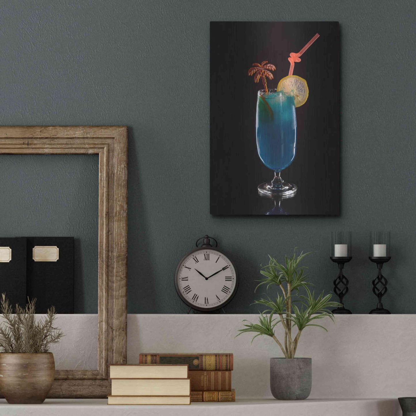 Luxe Metal Art 'Blue Lagoon' by Epic Portfolio, Metal Wall Art,12x16