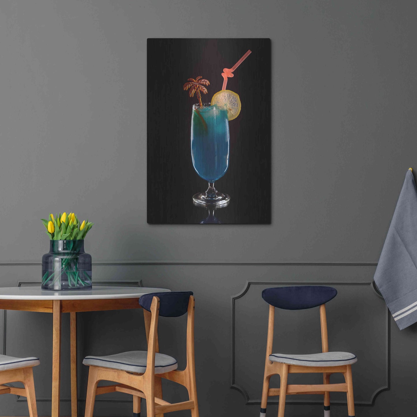 Luxe Metal Art 'Blue Lagoon' by Epic Portfolio, Metal Wall Art,24x36