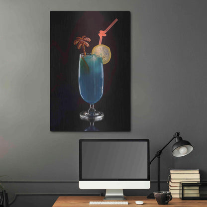 Luxe Metal Art 'Blue Lagoon' by Epic Portfolio, Metal Wall Art,24x36