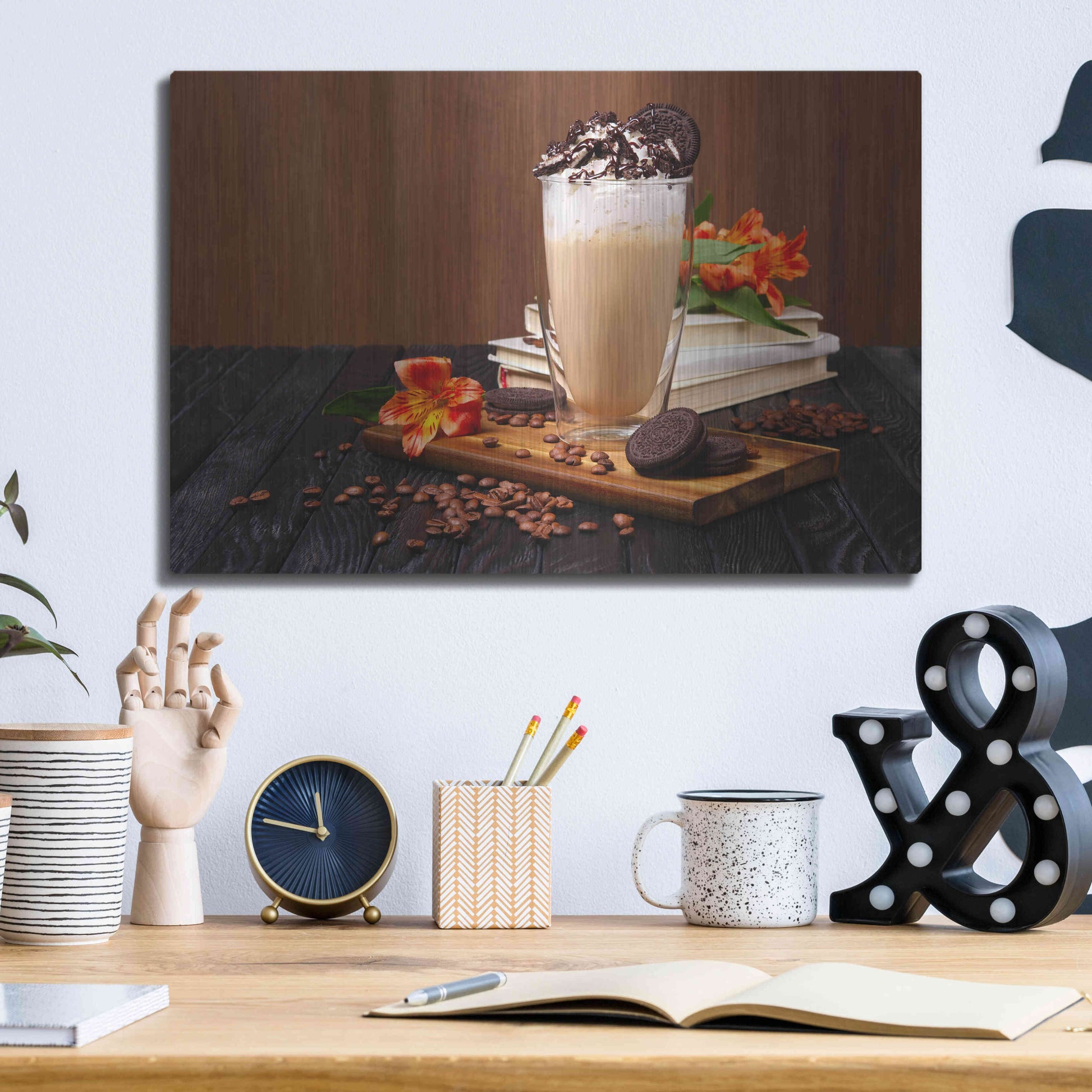 Luxe Metal Art 'Boozy Milkshake' by Epic Portfolio, Metal Wall Art,16x12