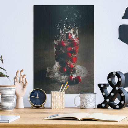 Luxe Metal Art 'Cherry Limeade Gin and Tonic' by Epic Portfolio, Metal Wall Art,12x16