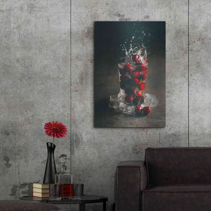 Luxe Metal Art 'Cherry Limeade Gin and Tonic' by Epic Portfolio, Metal Wall Art,24x36