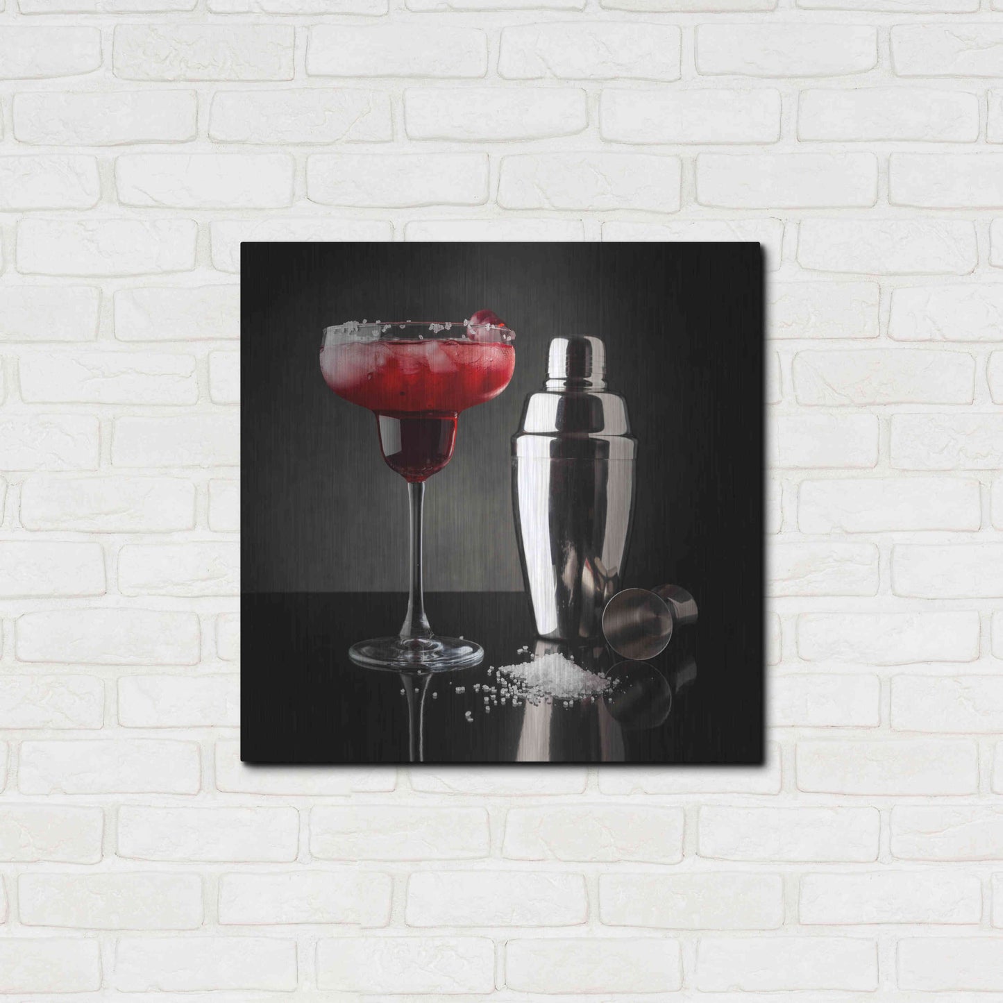 Luxe Metal Art 'Cherry Margarita' by Epic Portfolio, Metal Wall Art,24x24