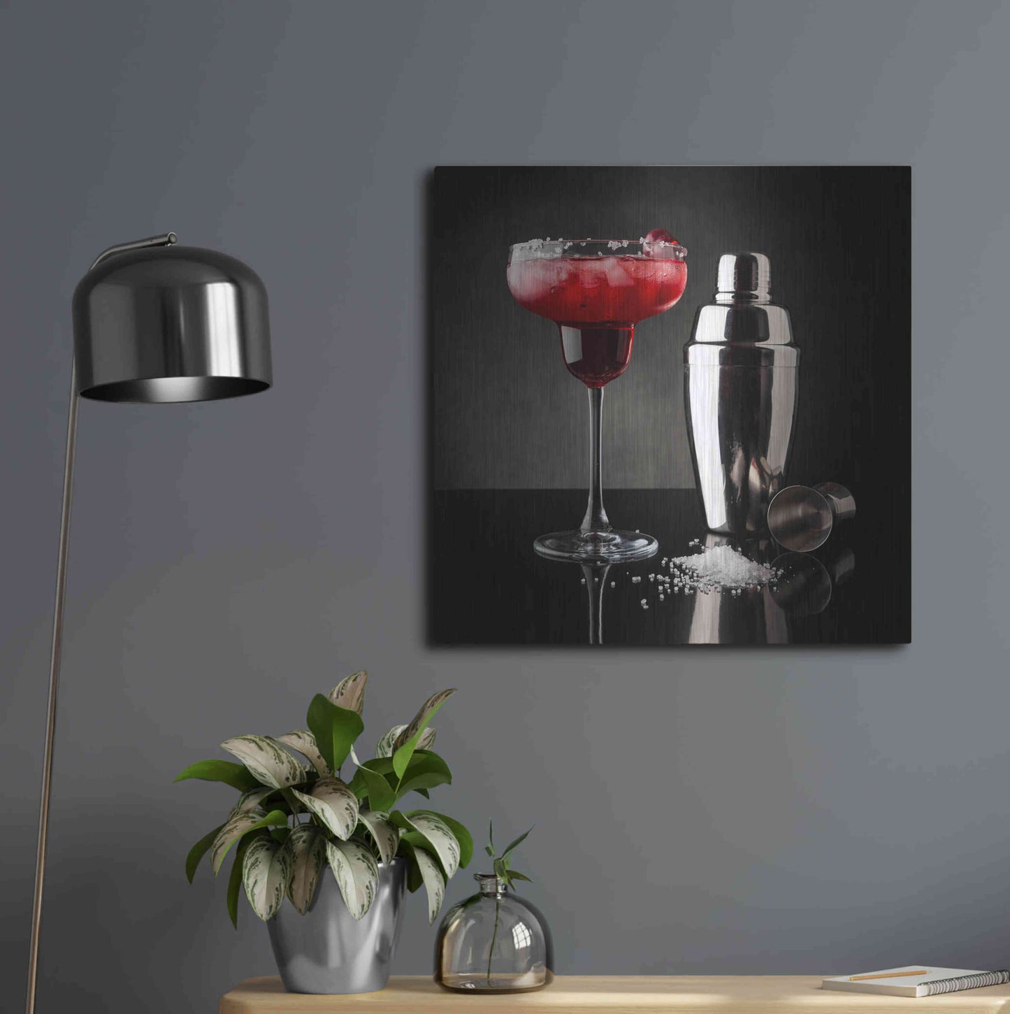 Luxe Metal Art 'Cherry Margarita' by Epic Portfolio, Metal Wall Art,24x24
