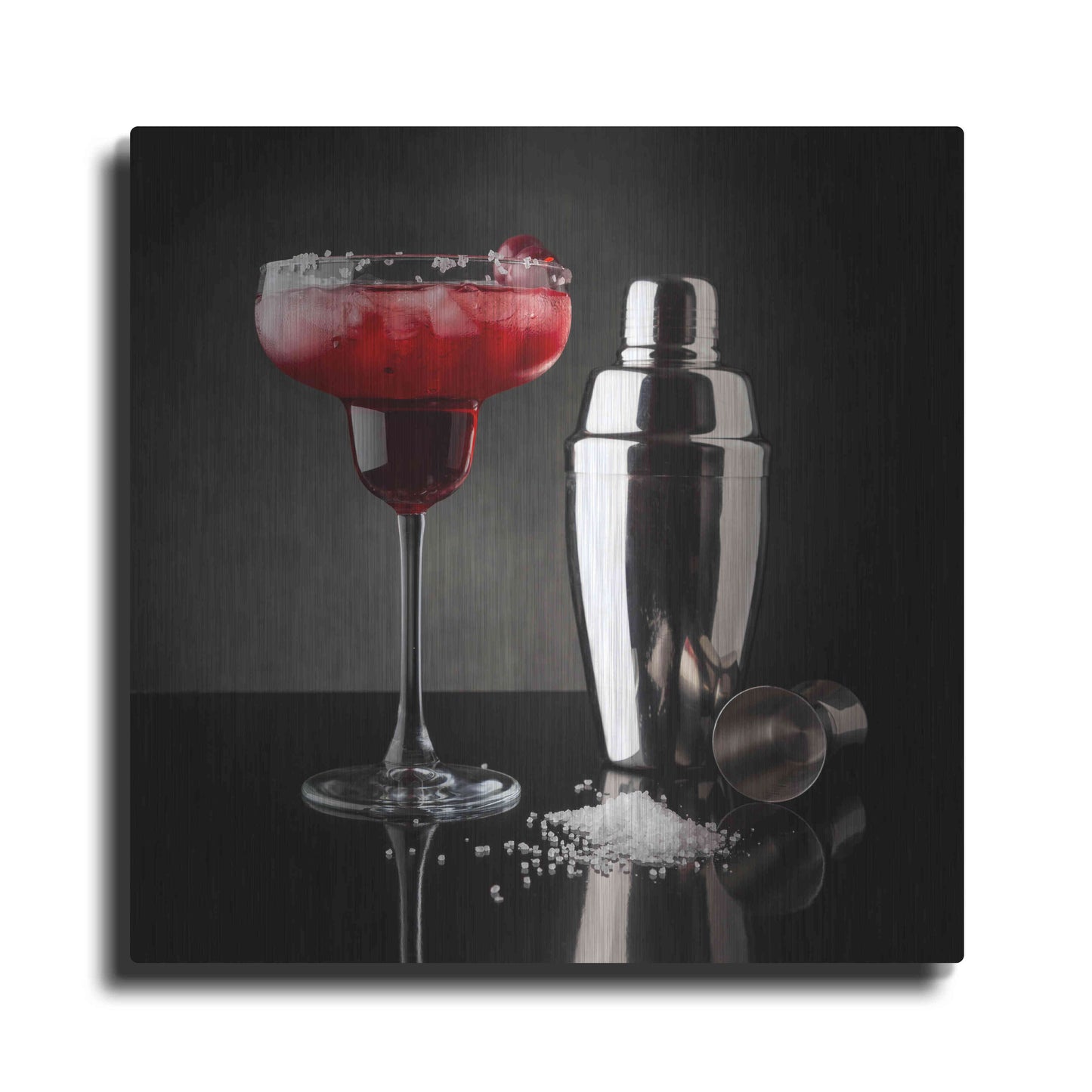 Luxe Metal Art 'Cherry Margarita' by Epic Portfolio, Metal Wall Art