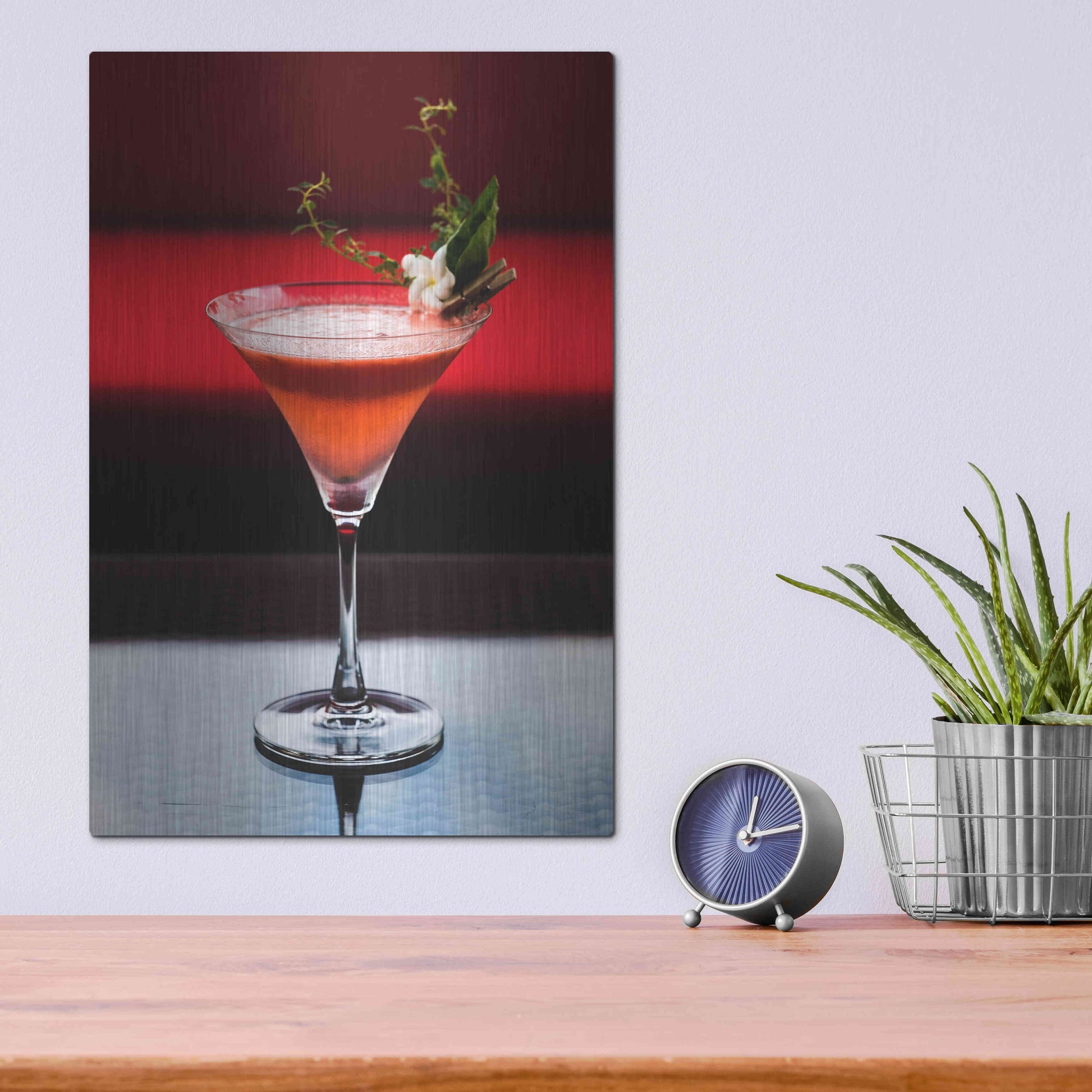 Luxe Metal Art 'Cocktails' by Epic Portfolio, Metal Wall Art,12x16
