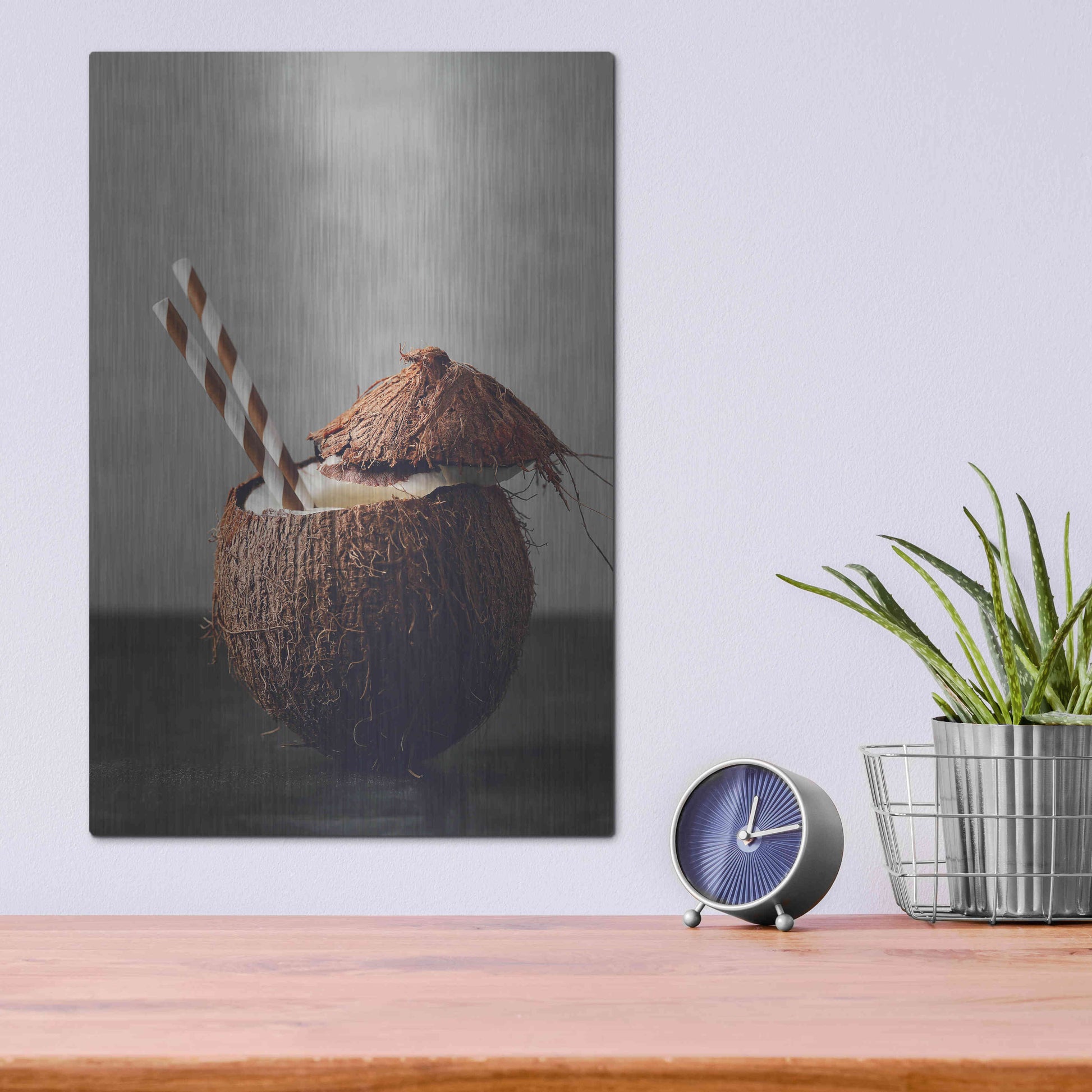 Luxe Metal Art 'Coconut Rum' by Epic Portfolio, Metal Wall Art,12x16