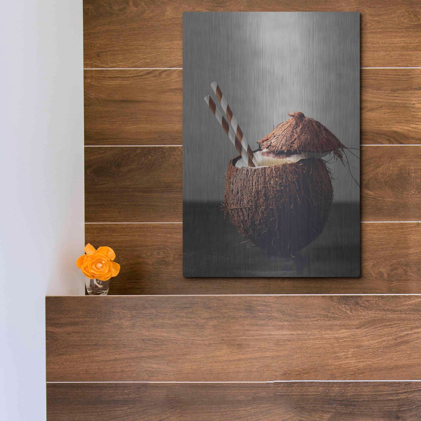 Luxe Metal Art 'Coconut Rum' by Epic Portfolio, Metal Wall Art,12x16