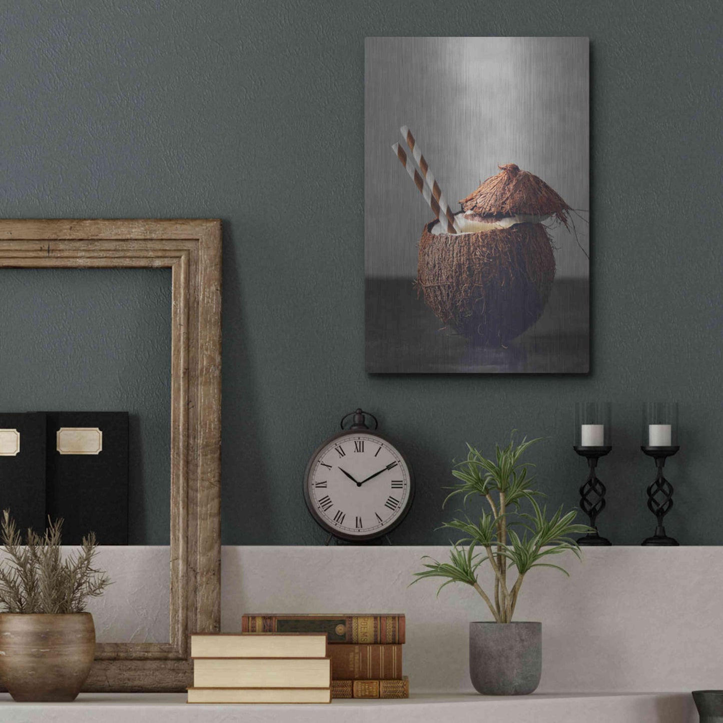 Luxe Metal Art 'Coconut Rum' by Epic Portfolio, Metal Wall Art,12x16