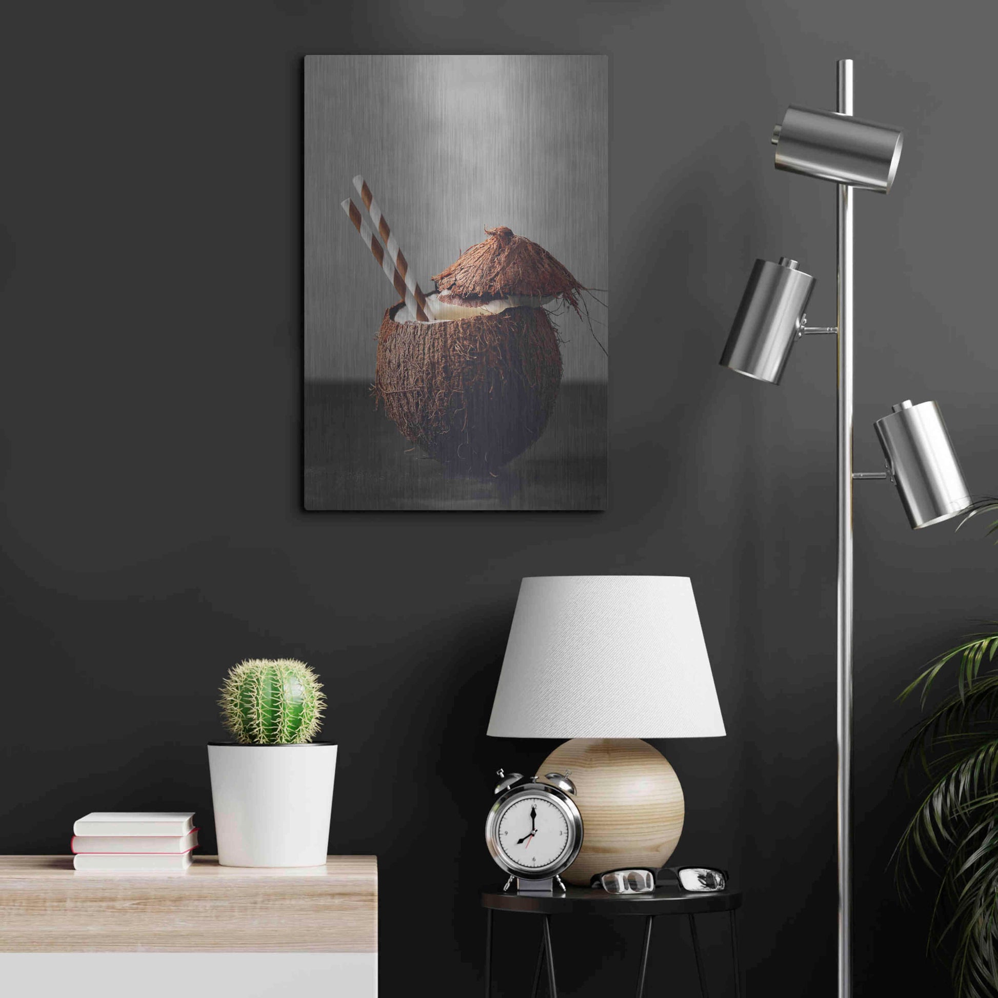 Luxe Metal Art 'Coconut Rum' by Epic Portfolio, Metal Wall Art,16x24