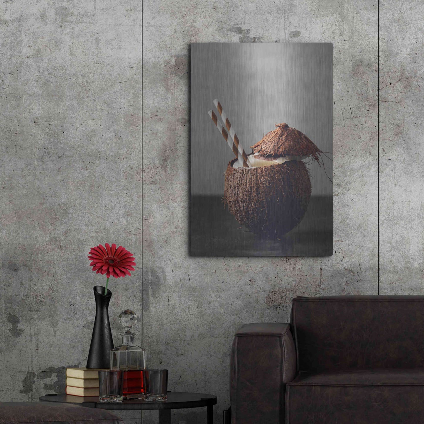 Luxe Metal Art 'Coconut Rum' by Epic Portfolio, Metal Wall Art,24x36
