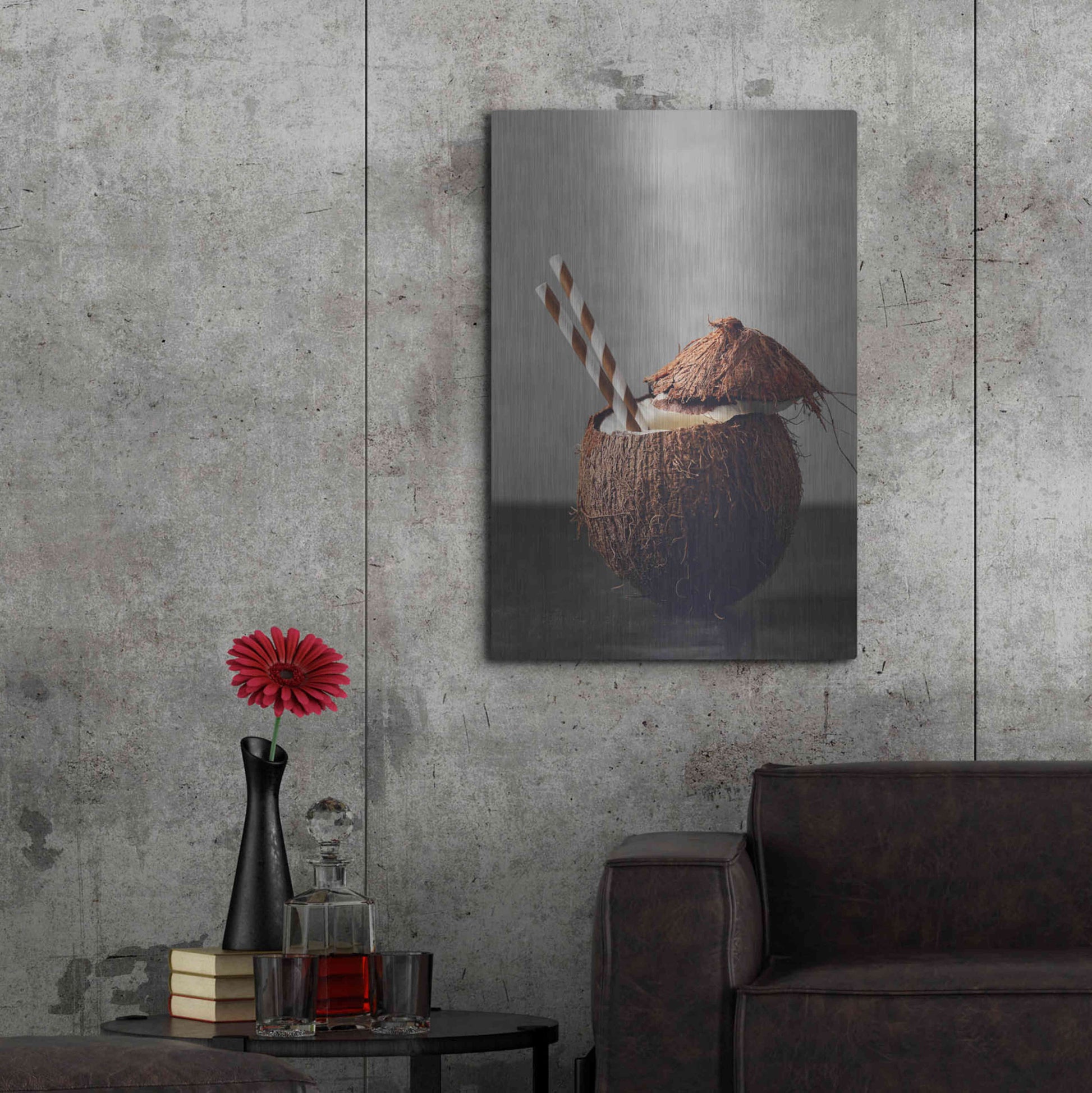 Luxe Metal Art 'Coconut Rum' by Epic Portfolio, Metal Wall Art,24x36